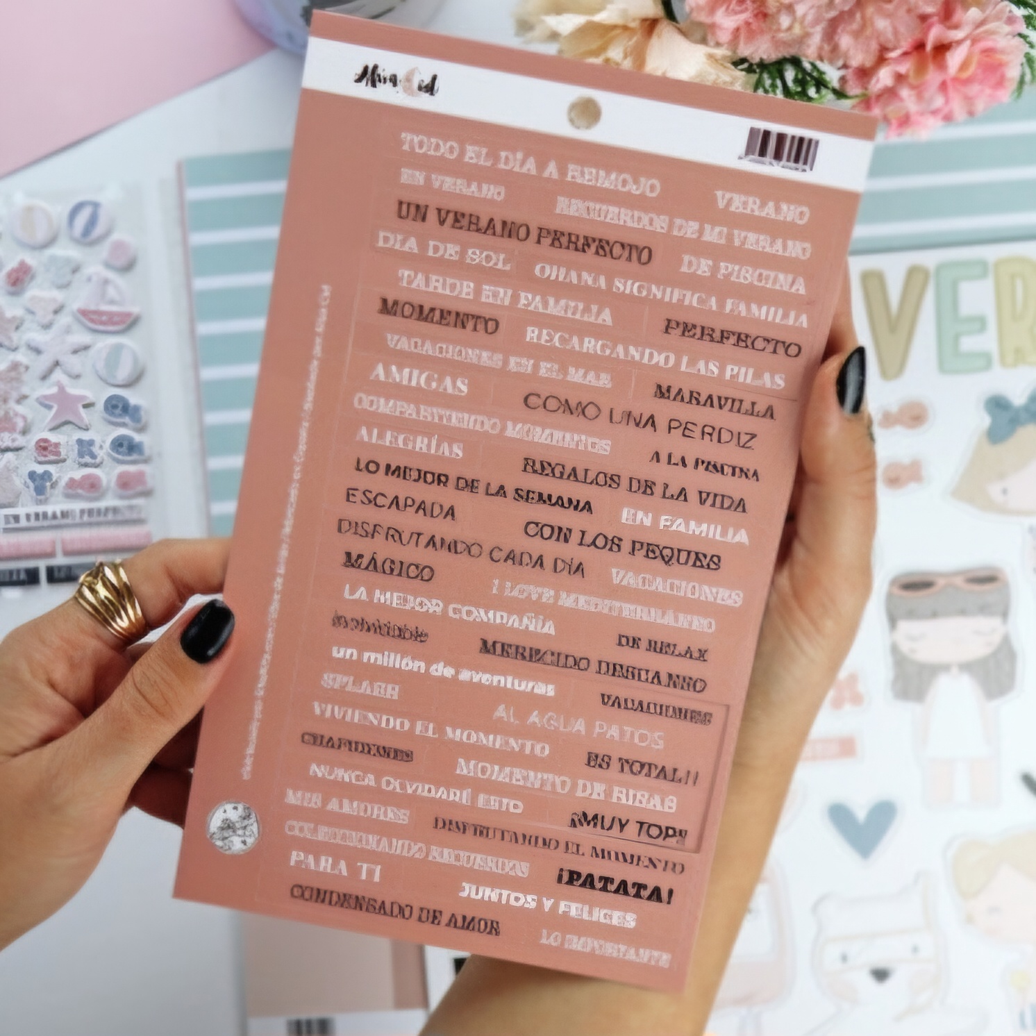 Stickers Frases Ohana en la Playa Alua Cid