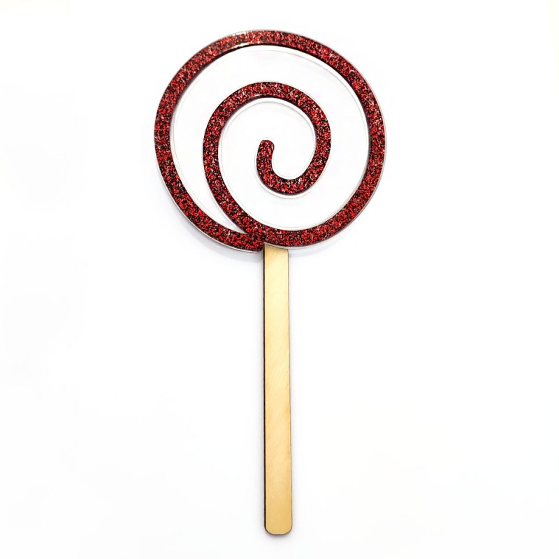 Shaker Pirulito glitter vermelho | Kora Projects