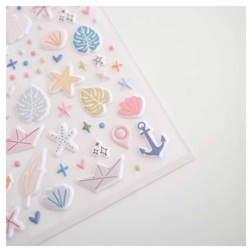 Puffy Stickers Formas Summer Memories Lora Bailora