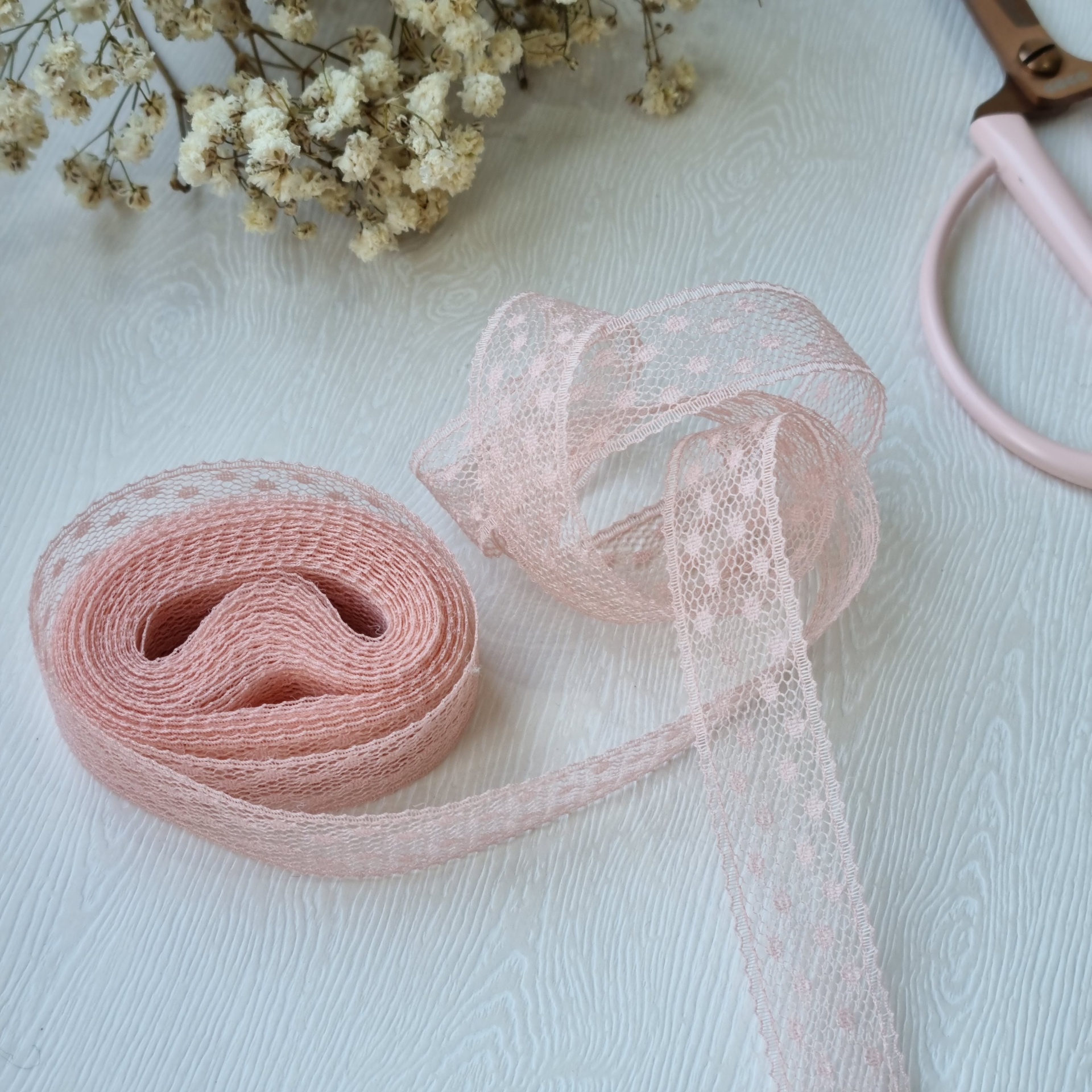 Fita Lace 1,5 cm Rosa Vintage