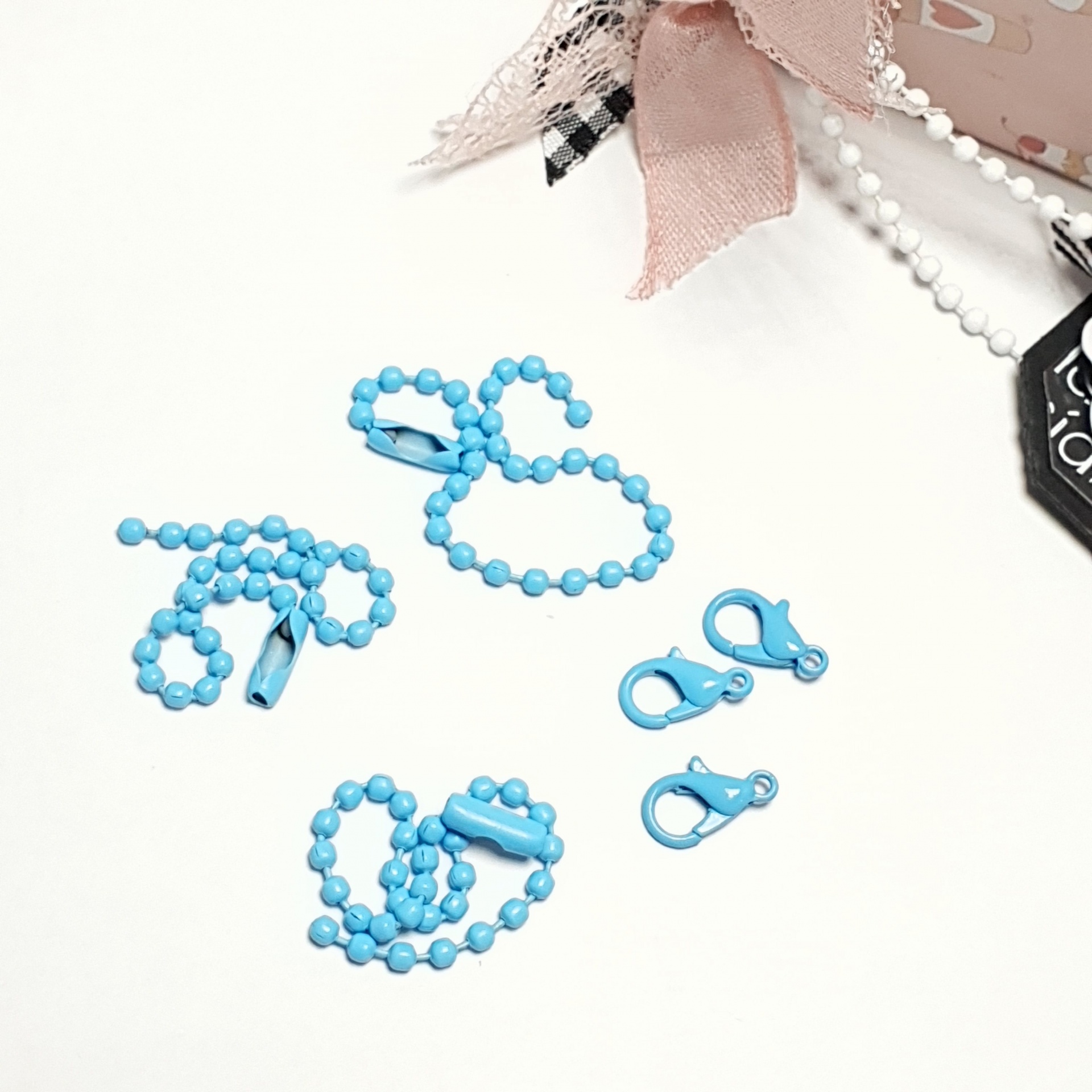 Correntes bolinhas e lagostas Azul