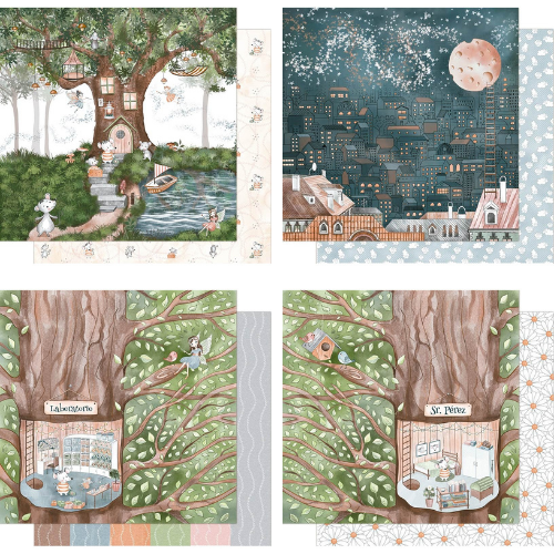 Kit Papéis + Die Cuts + Extras Coleção Ratoncito Pérez Kora Projects