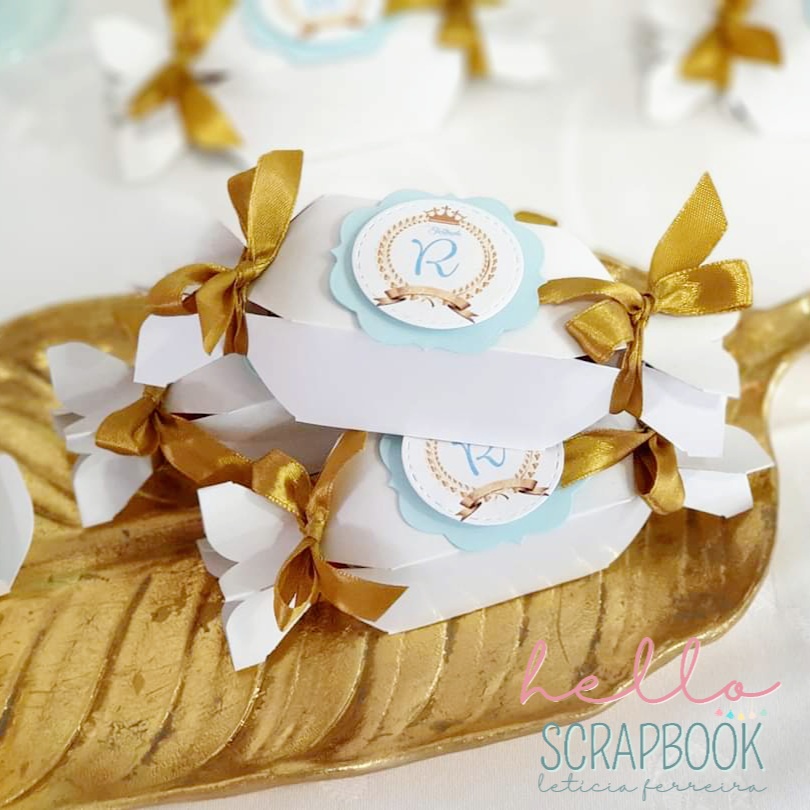 Caixinha Branca "Rebuçado" Coroa (mínimo 20 unidades e múltiplos de 4)