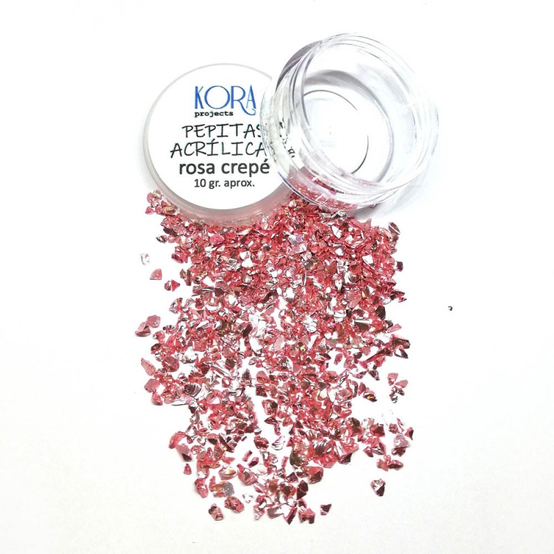 Pepitas acrílicas Rosa Crepe | Kora Projects