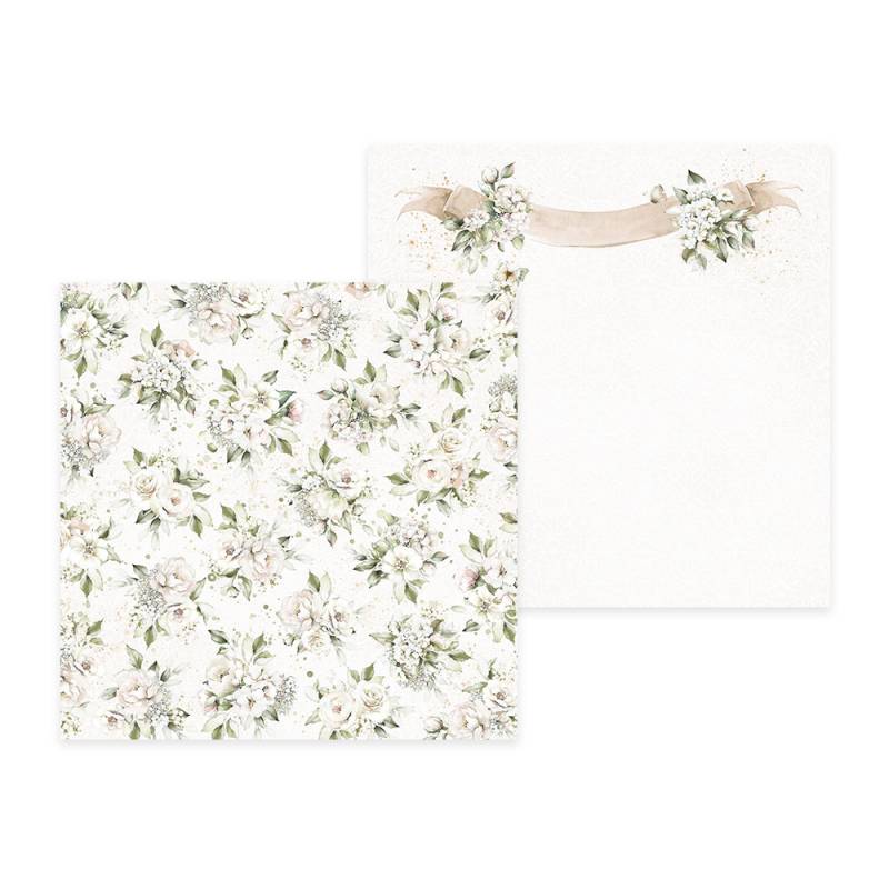 papel quadrado decorativo com flores e banner para scrapbooking