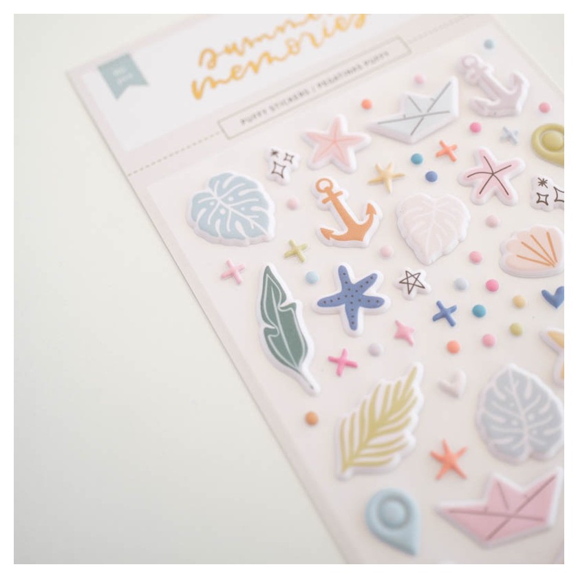 Puffy Stickers Formas Summer Memories Lora Bailora