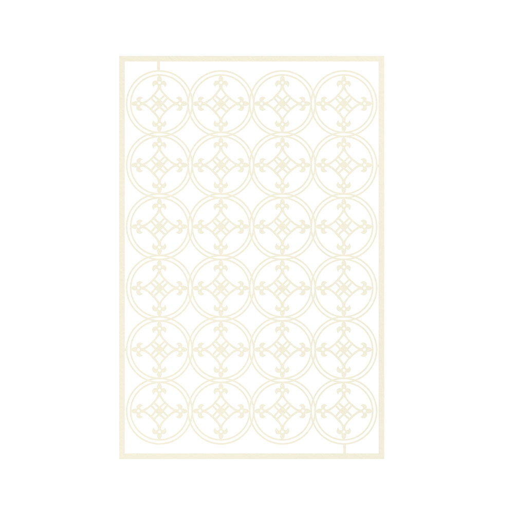 Placa branca com padrão geométrico bege