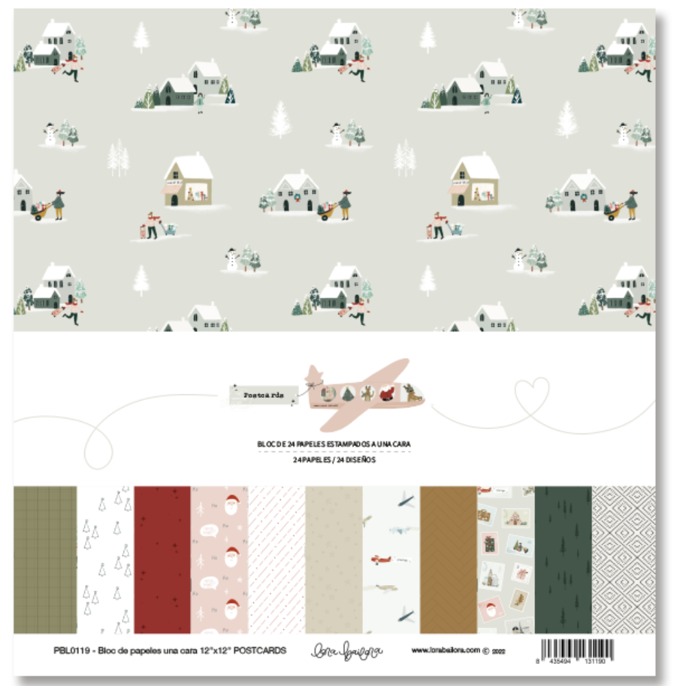 Bloco 24 Papéis 12" • Postcards Lora Bailora