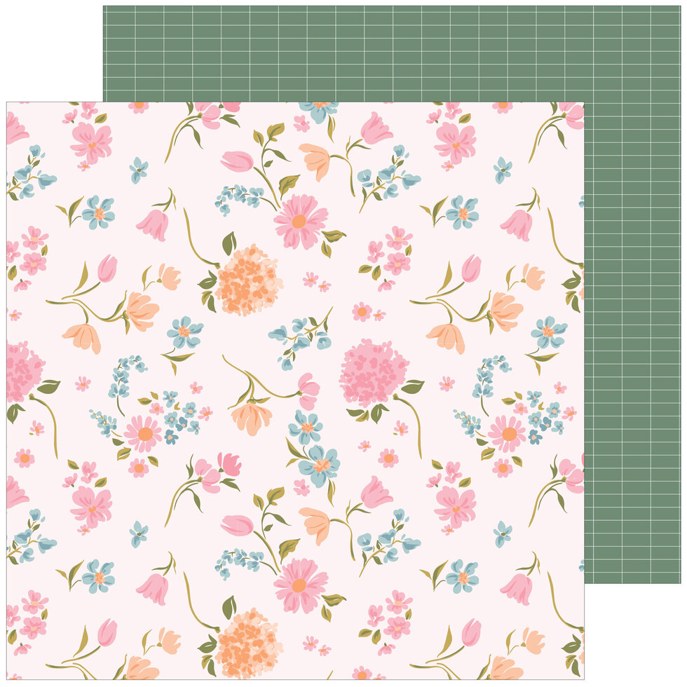 Stack Papéis 12"×12" LOVELY BLOOMS Pinkfresh Studio