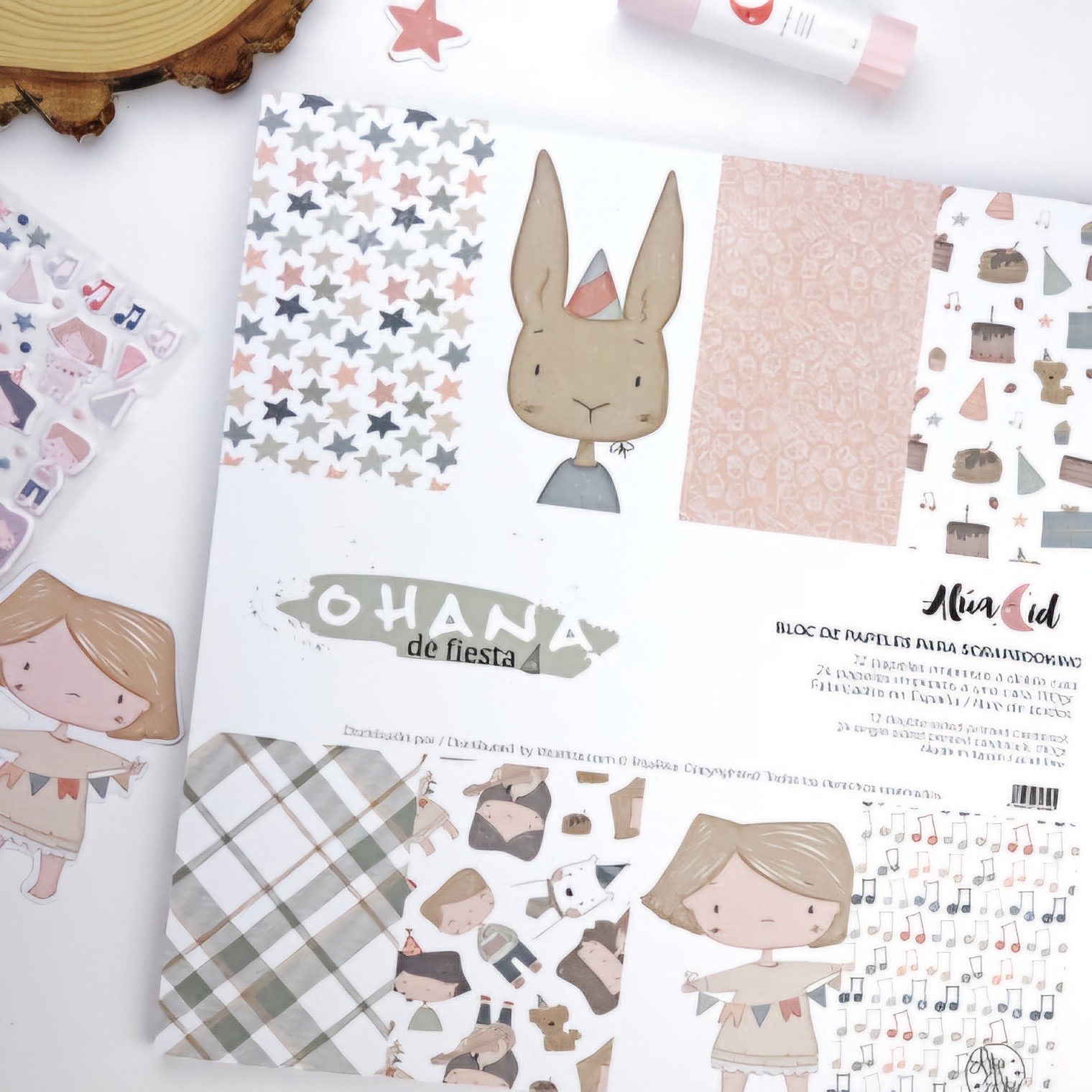 Bloco Papéis 12"×12" Ohana de Fiesta Alua Cid