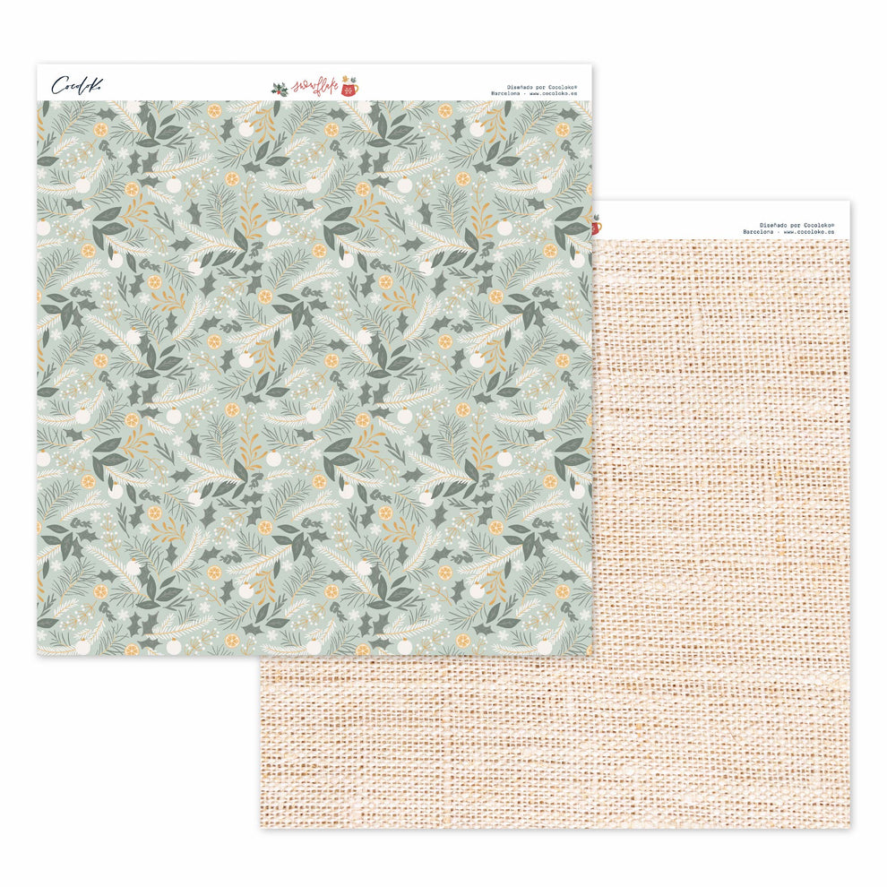 Bloco 24 papéis 12"×12" Snowflake Cocoloko