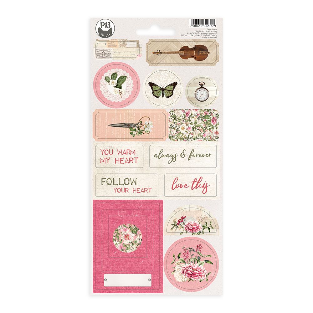Chipboard Stickers Sheet02 Dear Love Paper Products