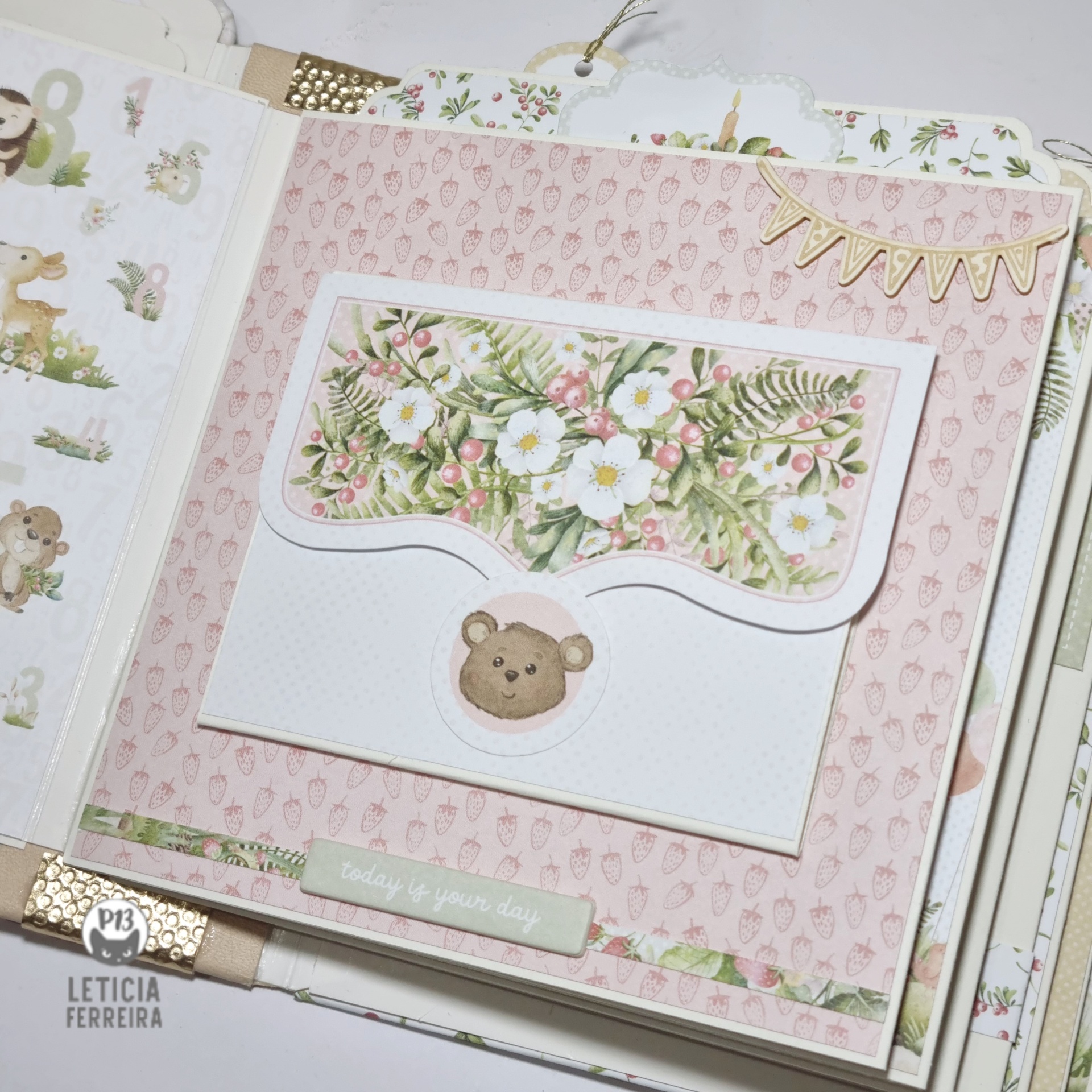 Álbum Scrapbook Aniversário Woodland Cuties