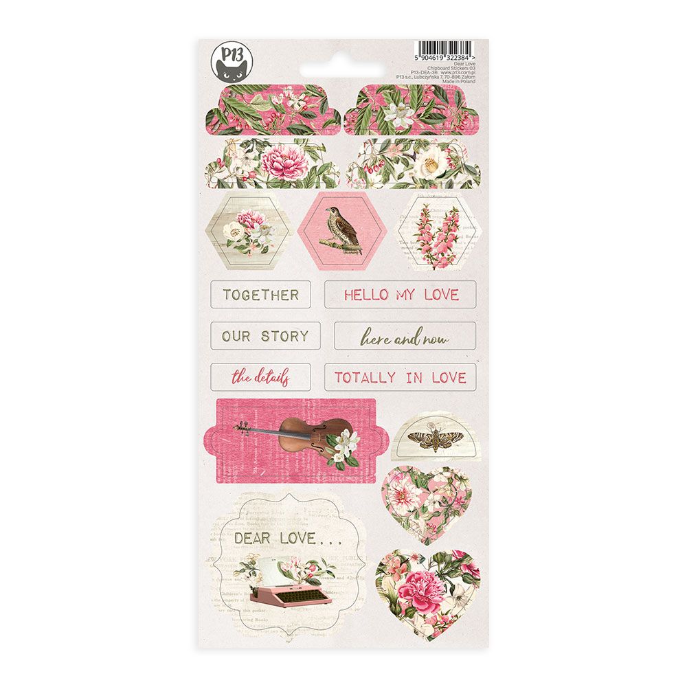 Chipboard Stickers Sheet03 Dear Love P13 Paper Products