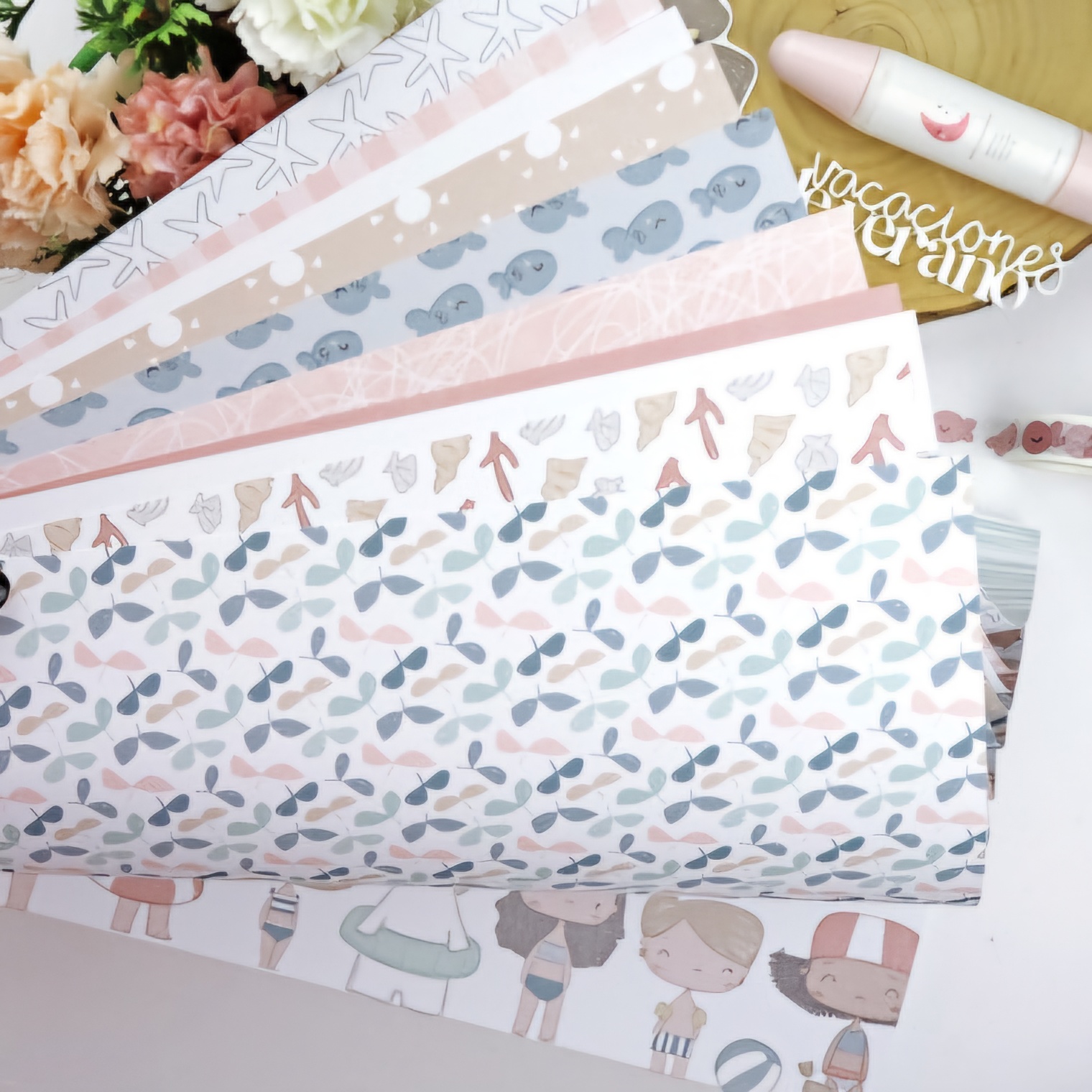 Bloco Papéis 12"×12" Ohana Playa Alua Cid