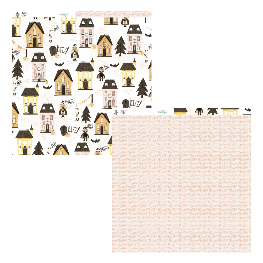 Stack Papéis 12"x12" Truco o Trato Míntopia