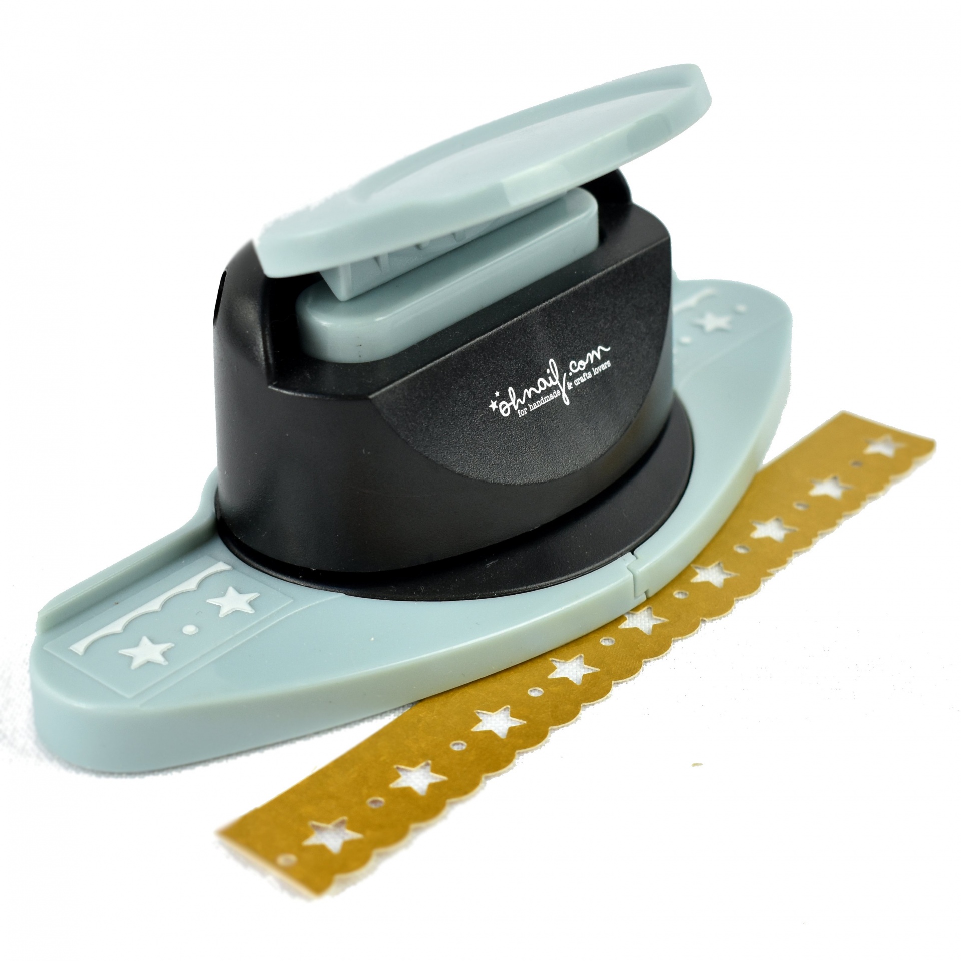 Ferramenta de papel decorativa com corte de estrelas em fita castanha