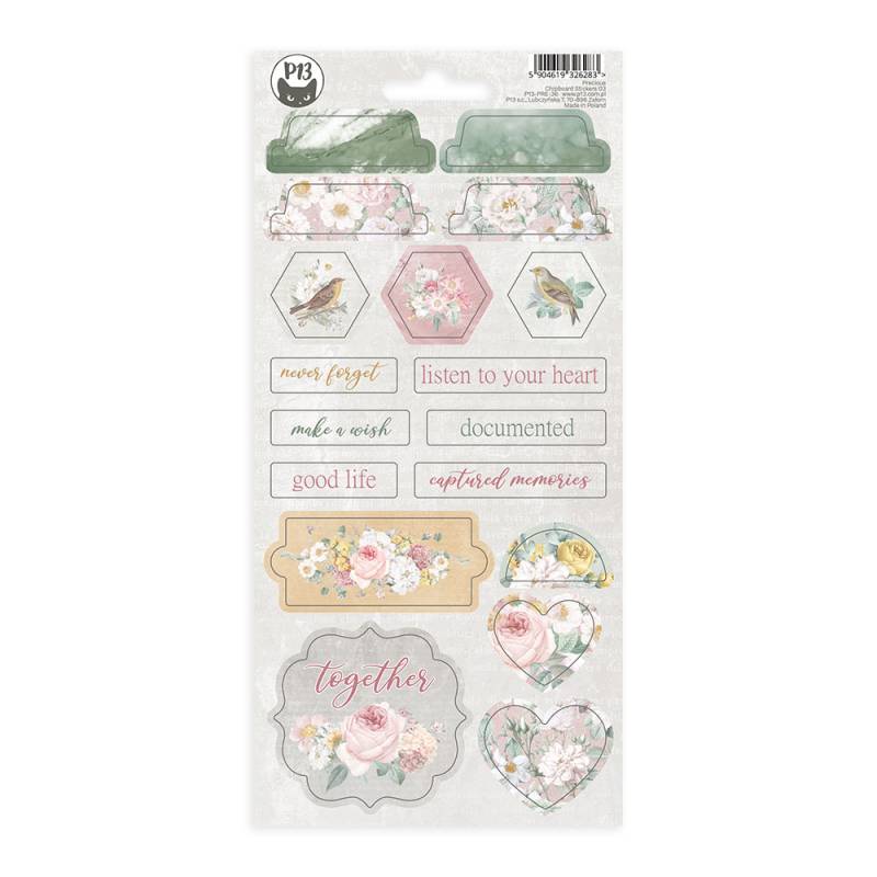 Chipboard Stickers Sheet 03 Precious P13 Paper Products