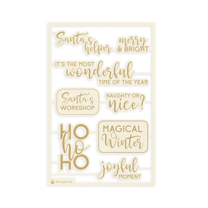 Chipboard Frases EN Santa's Workshop P13 Paper Products