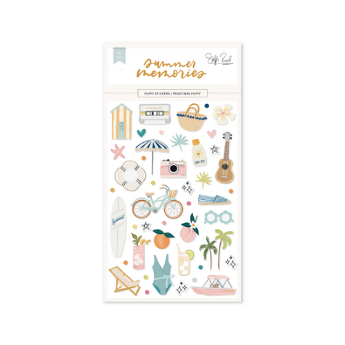 Puffy Stickers Ilustrações Summer Memories Lora Bailora