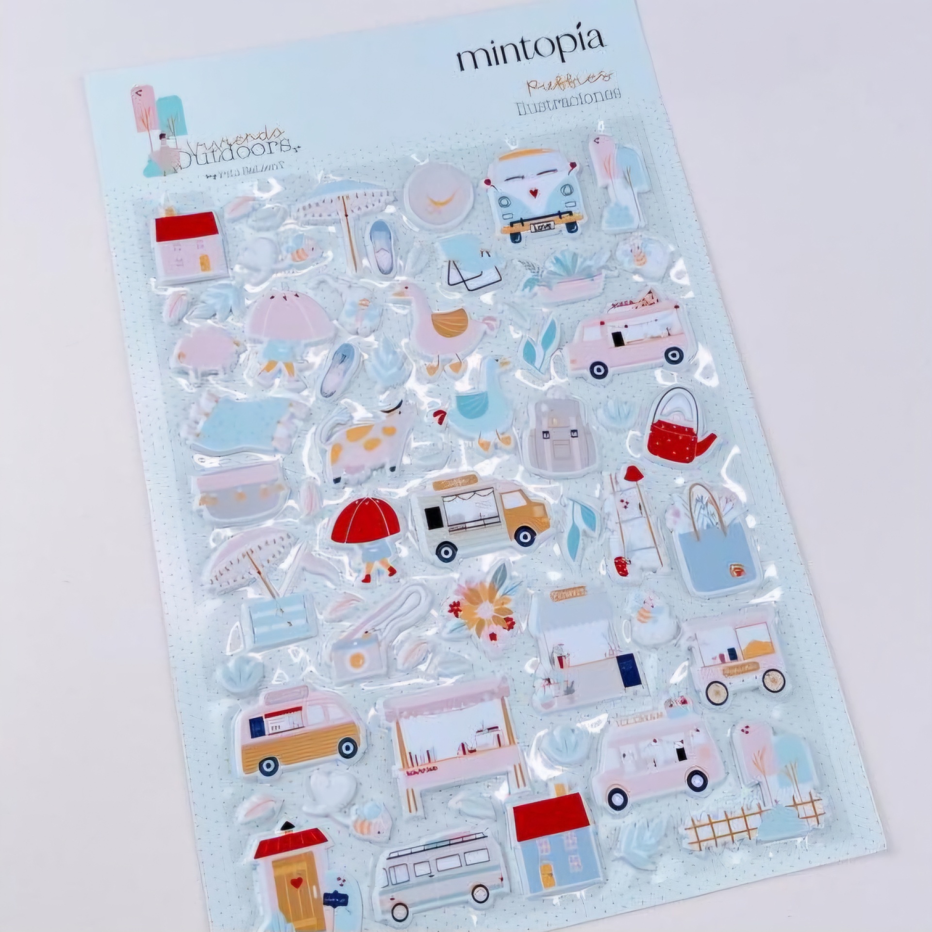 Puffy Stickers Ilustrações Outdoors by Pili Sallent