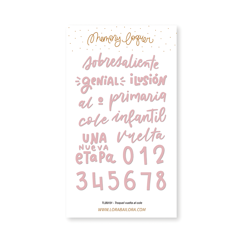 Cortantes VUELTA AL COLE Baby M Va Al Cole by Lora Bailora