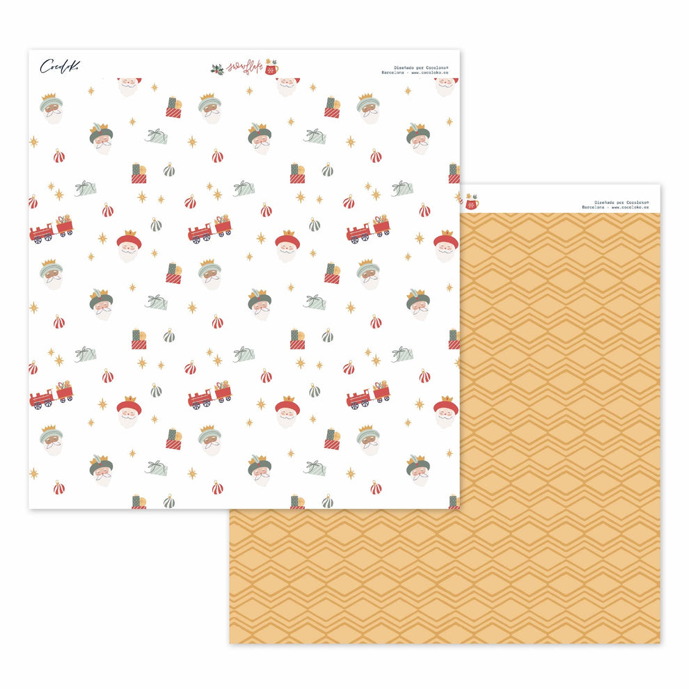 Bloco 24 papéis 12"×12" Snowflake Cocoloko