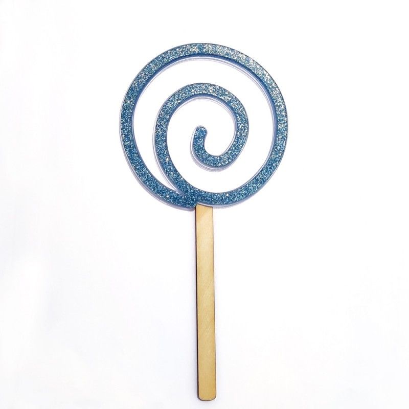 Shaker Pirulito glitter AZUL | Kora Projects