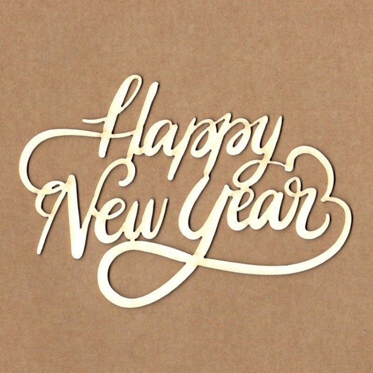 Chipboard Palavras Happy New Year Kora Projects