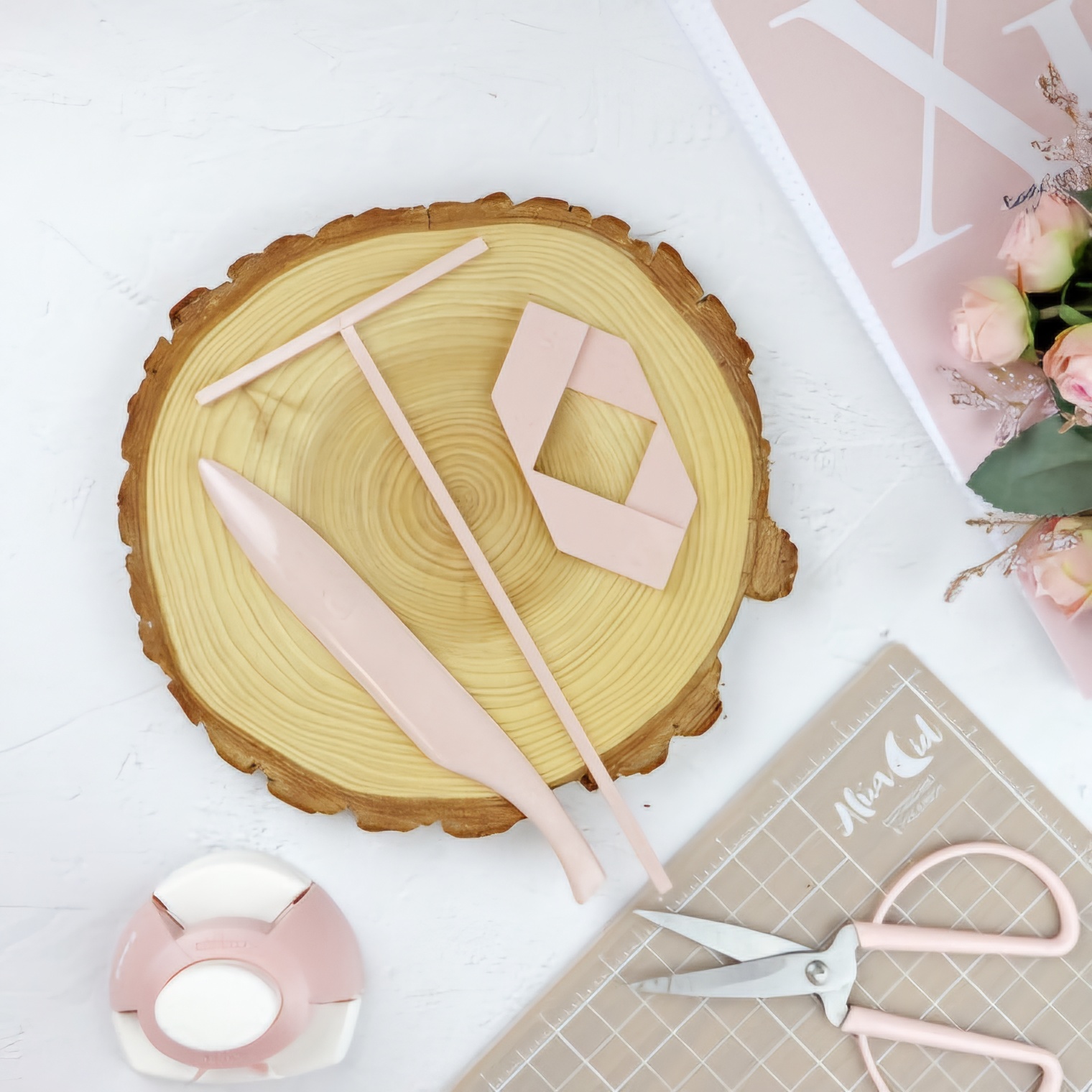 Ferramenta T Encadernação Resina Rosa Bailarina