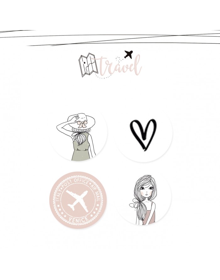 Chapas decorativas TRAVEL, Alua Cid