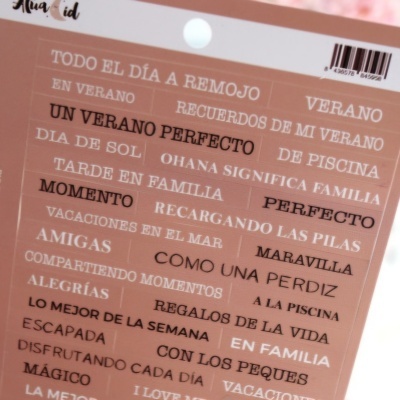 Stickers Frases Ohana en la Playa Alua Cid