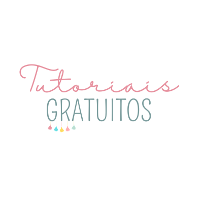 Texto 'Tutoriais GRATUITOS' com gotas coloridas em fundo branco