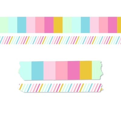 Set 2 Washi Tape Riscas Coloridas Aventura Mintopia