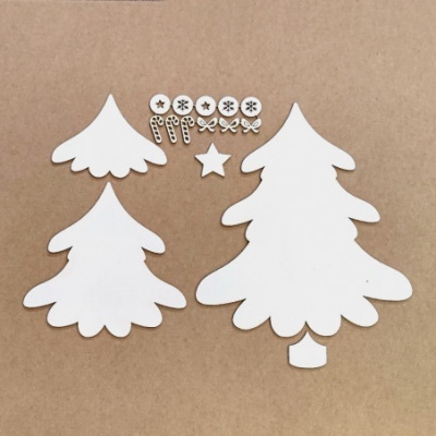 Silhueta Chipboard Árvore Natal 19x17 Kora Projects