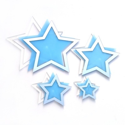 Shaker 4 Estrelas Metacrilato Espelho Prateado Kora Projects