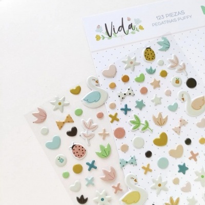 Autocolantes Básicas Puffy Vida Míntopia Studio