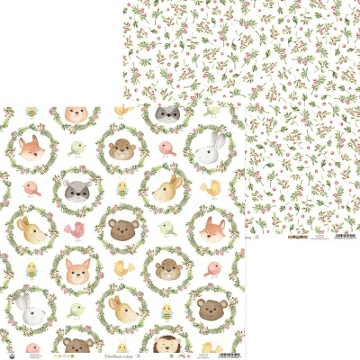 Bloco 12"x12" Woodland Cuties P13 Paper Products
