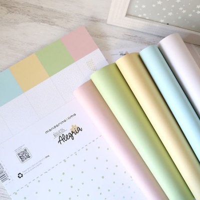 Kit Papéis Básicos Alegria Mandarina Lima