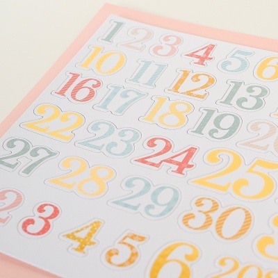 Números Chipboard Diciembre Mintopia