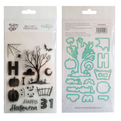 Set Carimbos e Cortantes Árvore Truco o Trato Míntopia