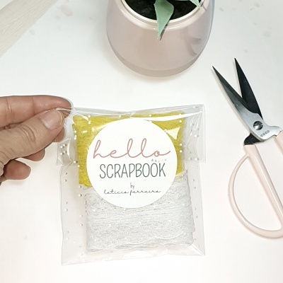 Fita Lace Branco e Amarelo 2mt x 4 cm