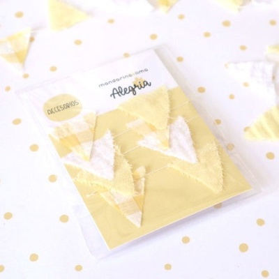 Bandeirola Tecido Amarelo Doce Alegria Mandarina Lima