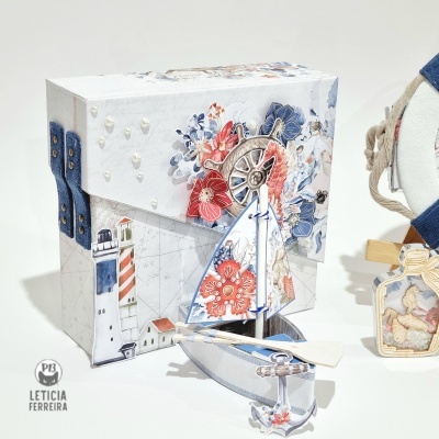 Tutorial Scrapbook Online Caixa Barco + Álbum Sea La Vie
