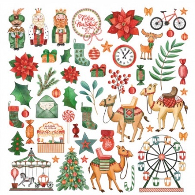 Kit Papéis + Die Cuts + Extras Coleção Reyes Magos Kora Projects