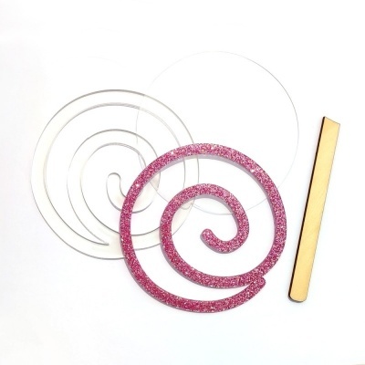 Shaker Pirulito glitter Rosa | Kora Projects