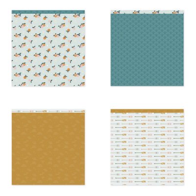 Stack 24 Papéis 30x30cm Uma Face Summer Memories Lora Bailora