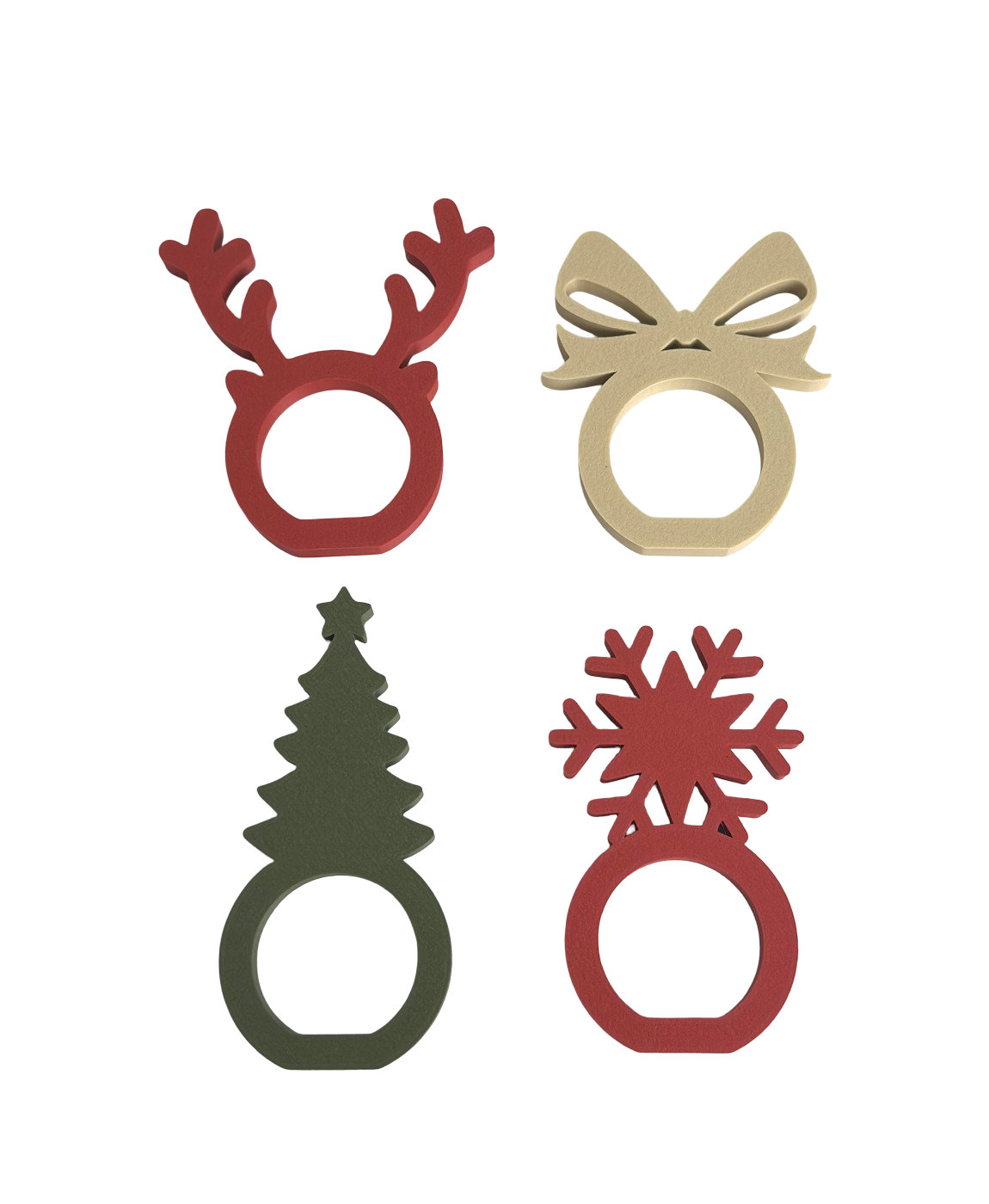 12 Argolas para Guardanapo de Natal