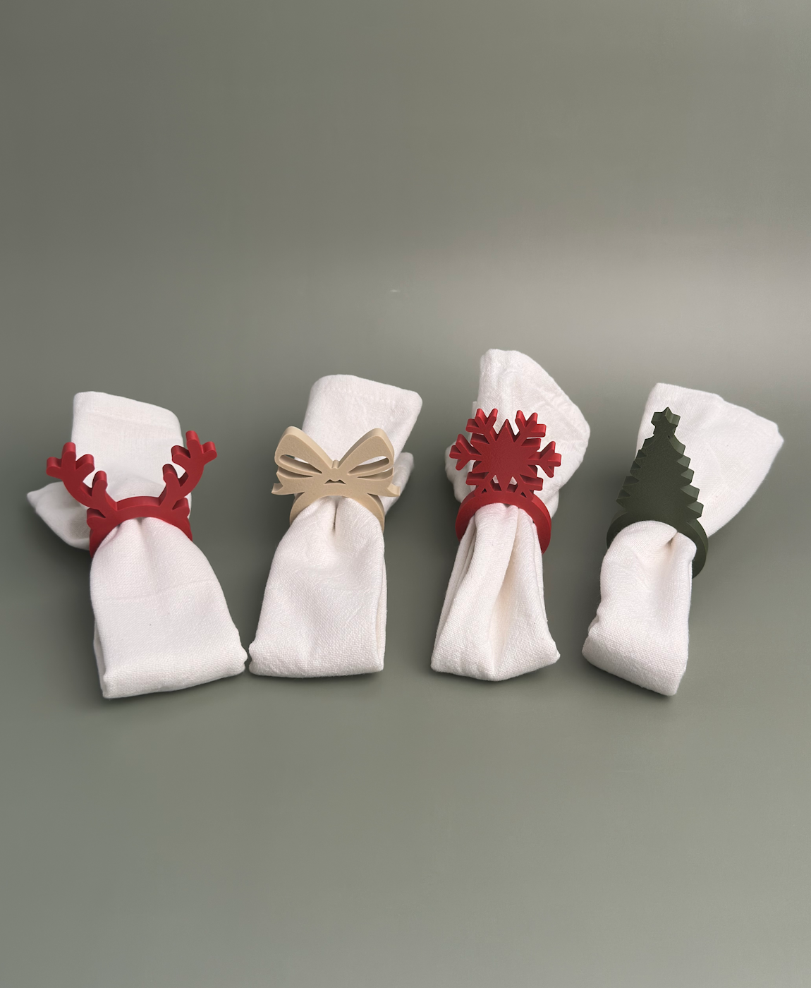 12 Argolas para Guardanapo de Natal