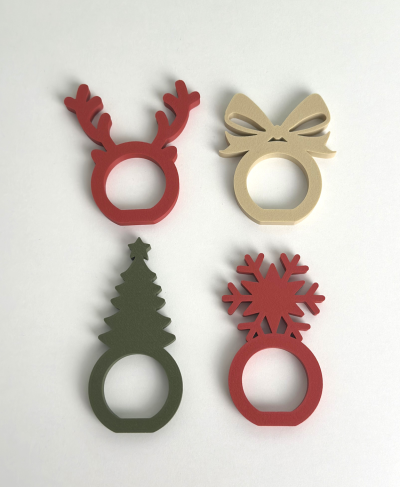 12 Argolas para Guardanapo de Natal